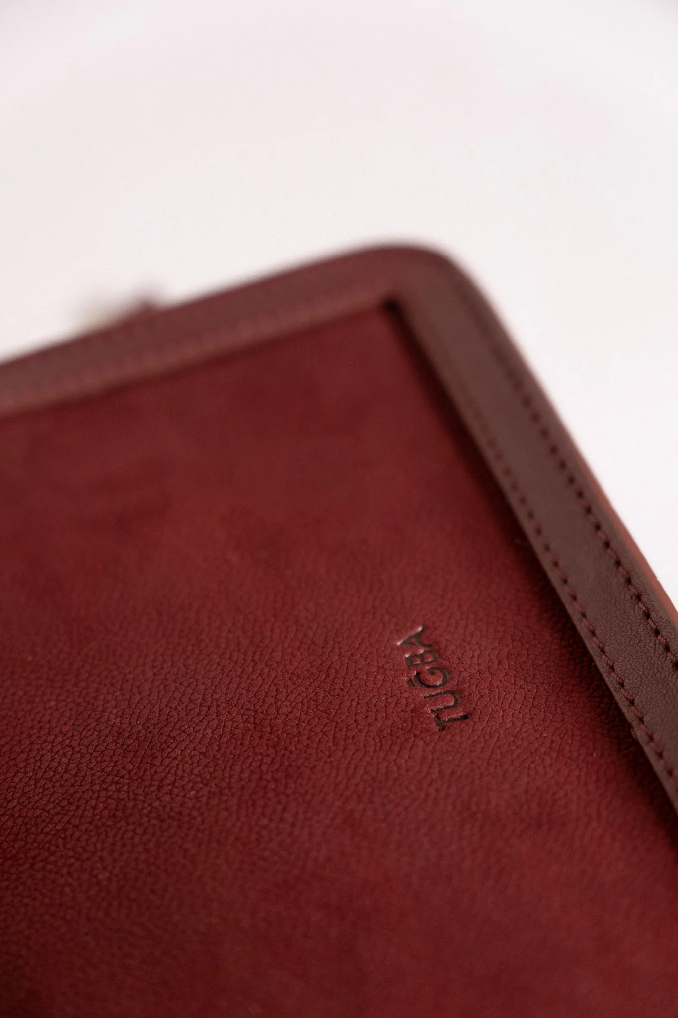 Deri Flap Süet Çanta - Bordo - Image 3