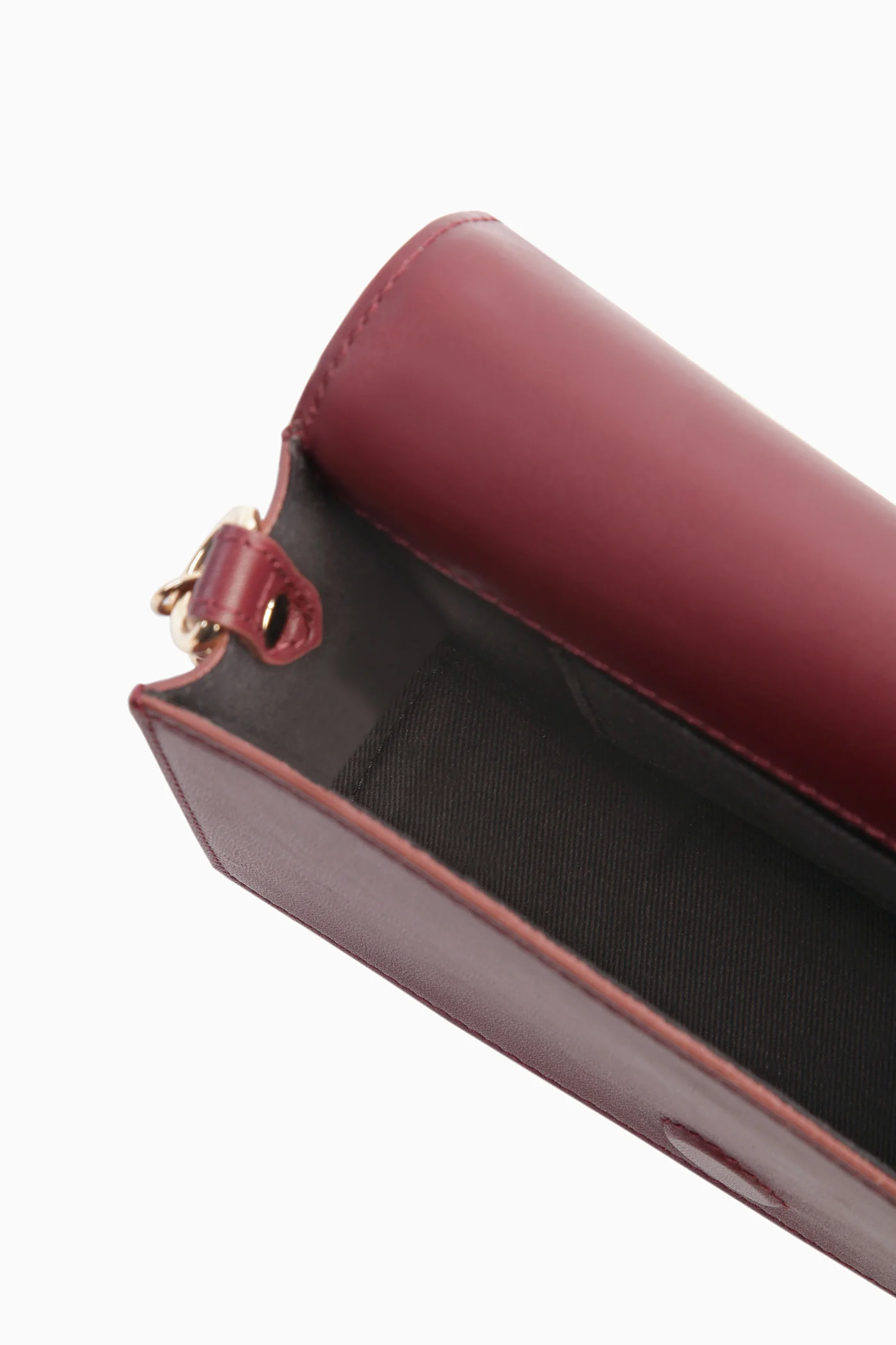 Deri Flap Süet Çanta - Bordo - Image 6