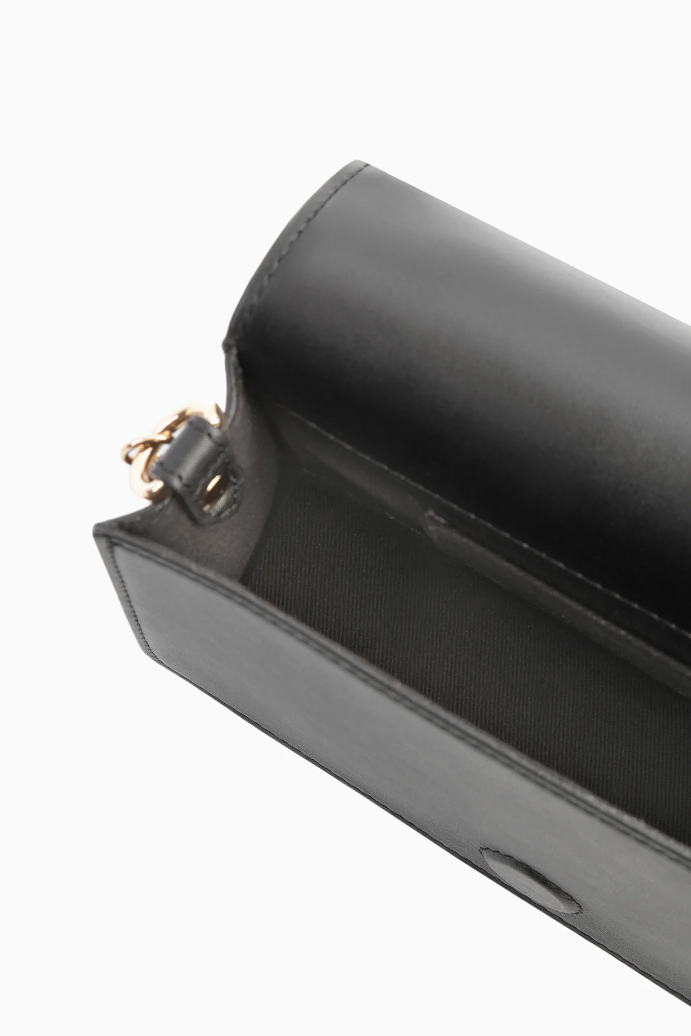 Deri Flap Süet Çanta - Siyah - Image 4