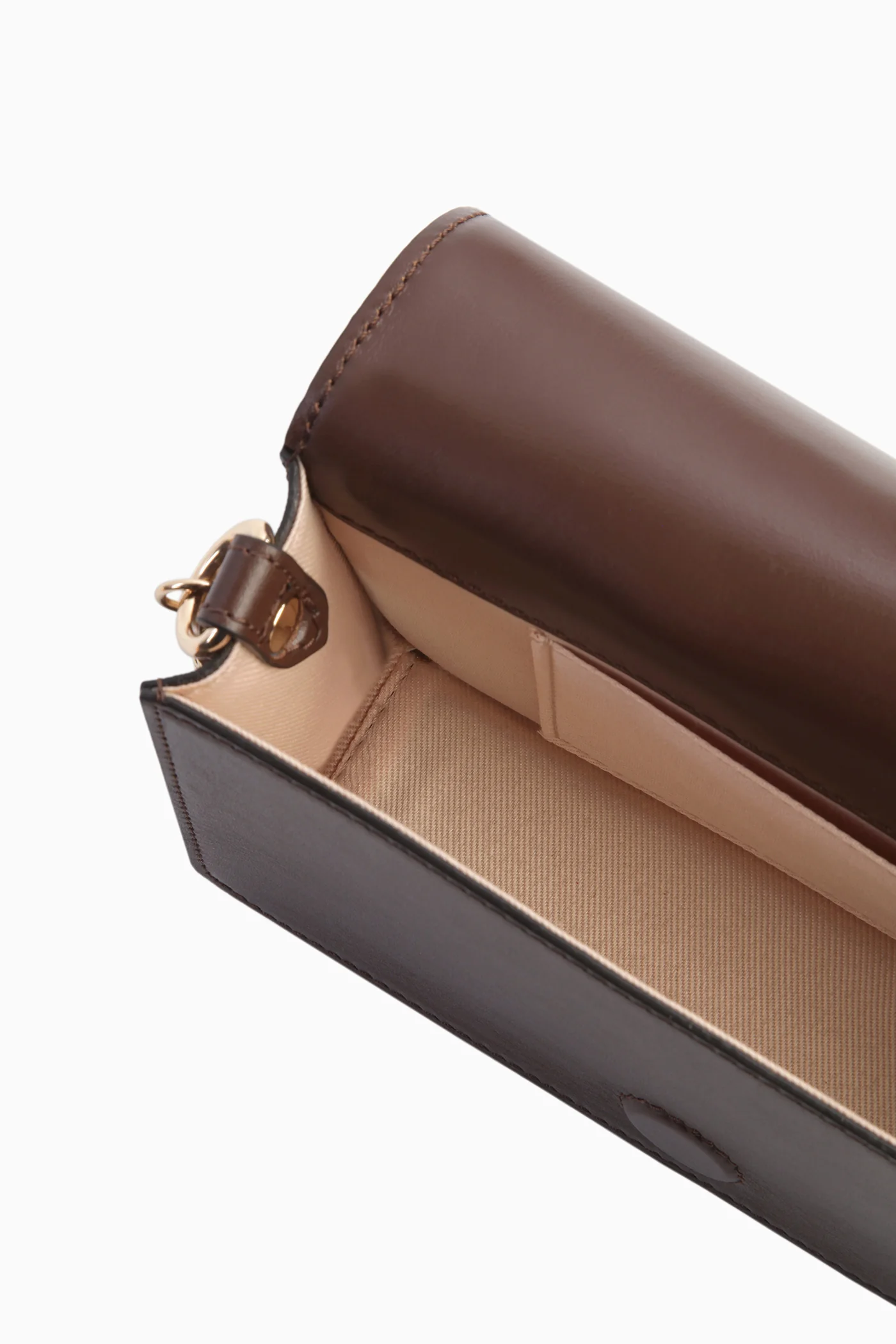 Deri Flap Süet Çanta - Taba - Image 4