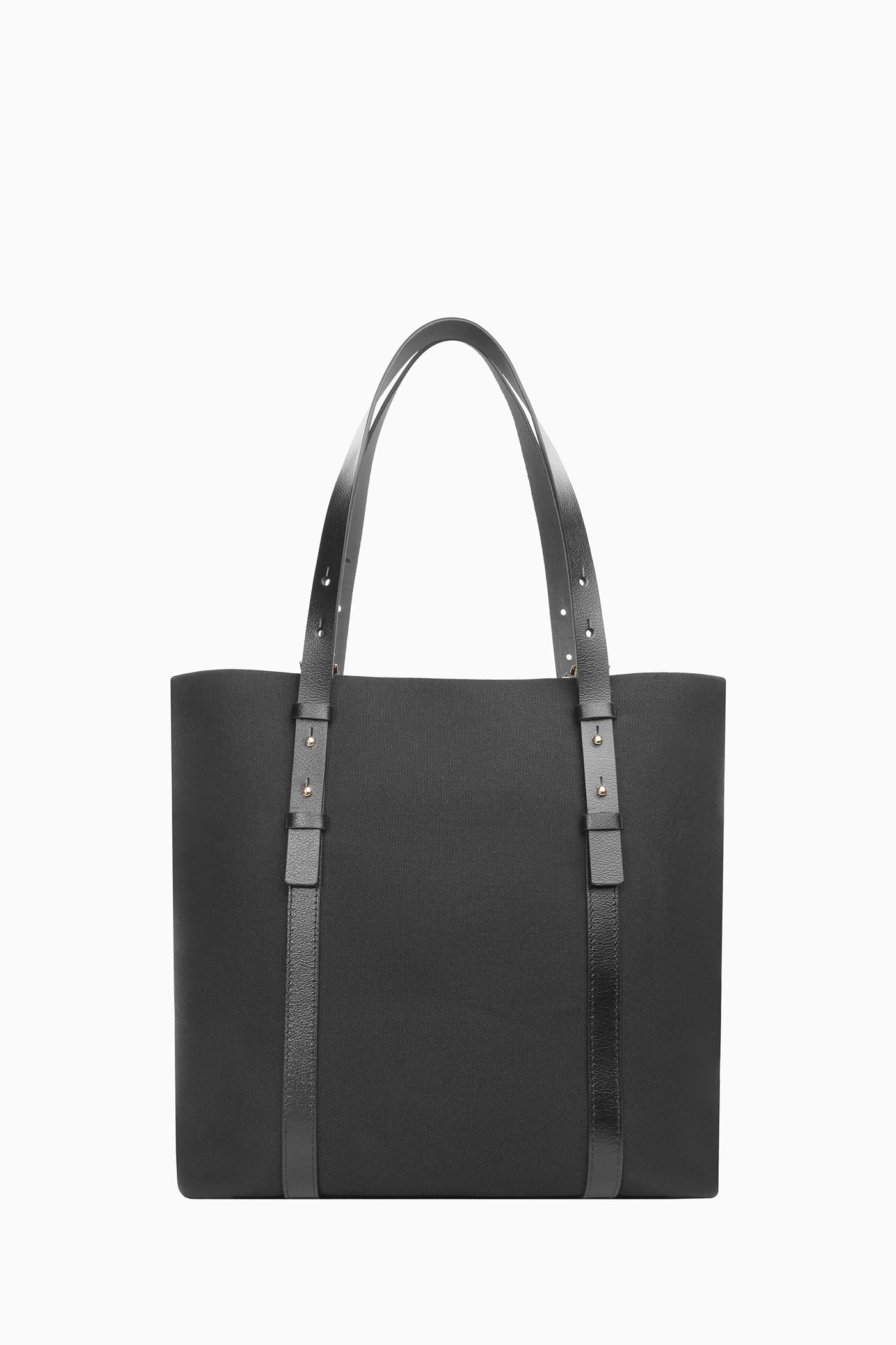 Deri Kemerli Kanvas Çanta - Siyah - Image 5