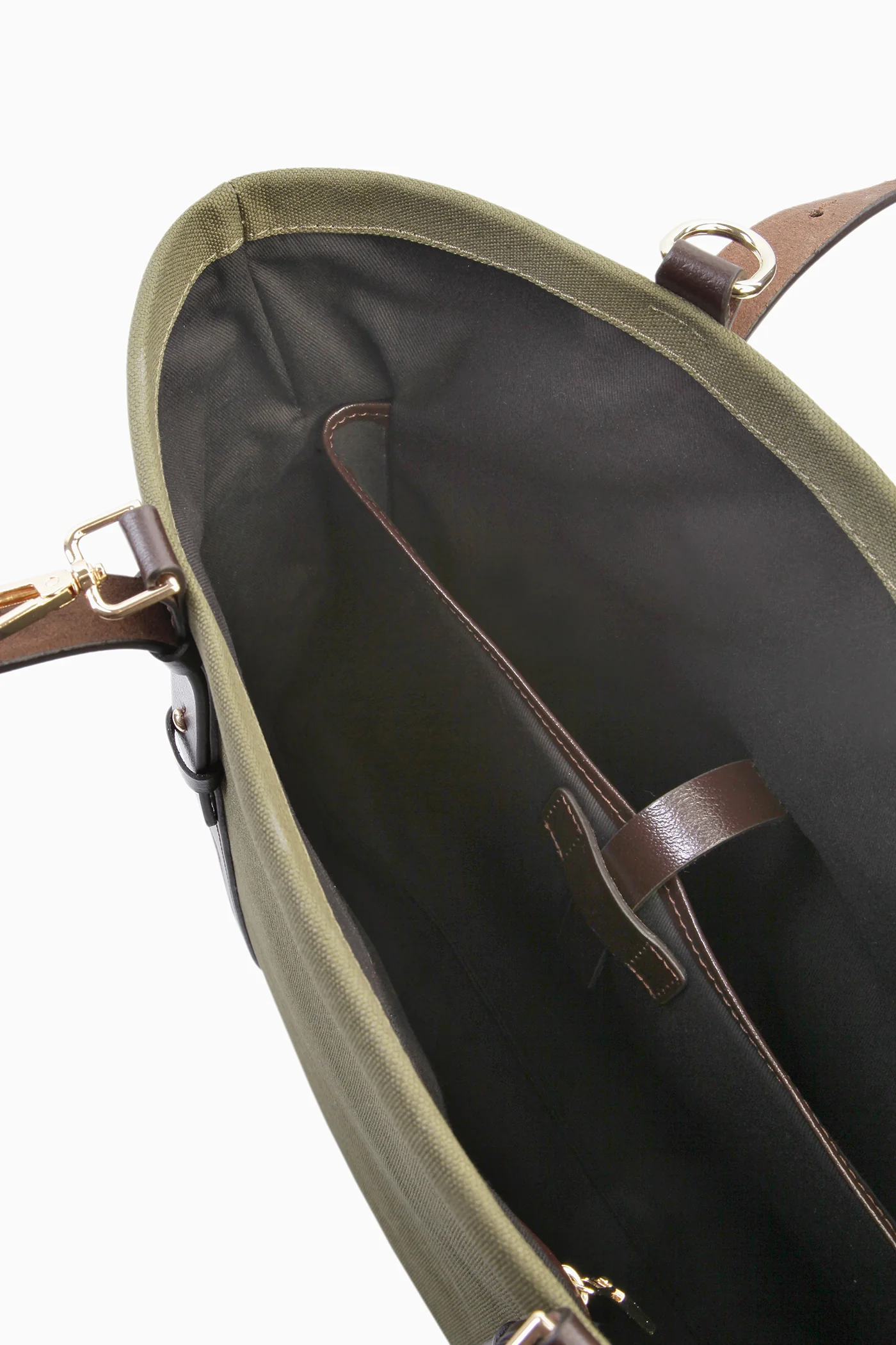 Deri Kemerli Kanvas Çanta - Yeşil - Image 4