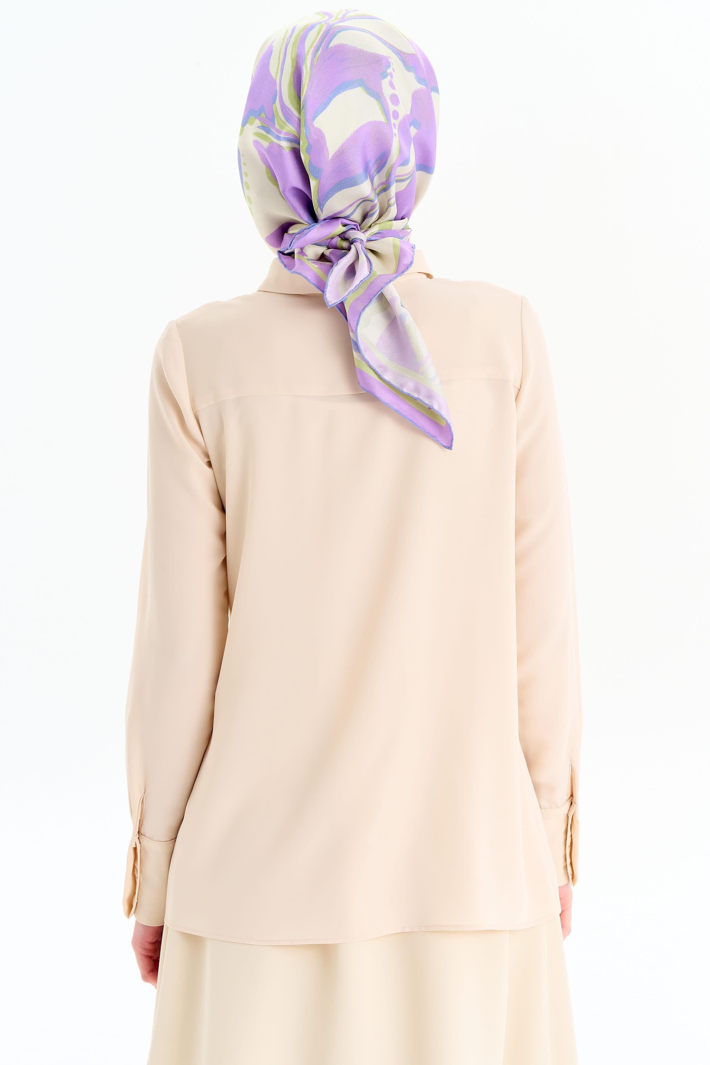 Gizli Patlı Basic Gömlek - Taş - Image 7