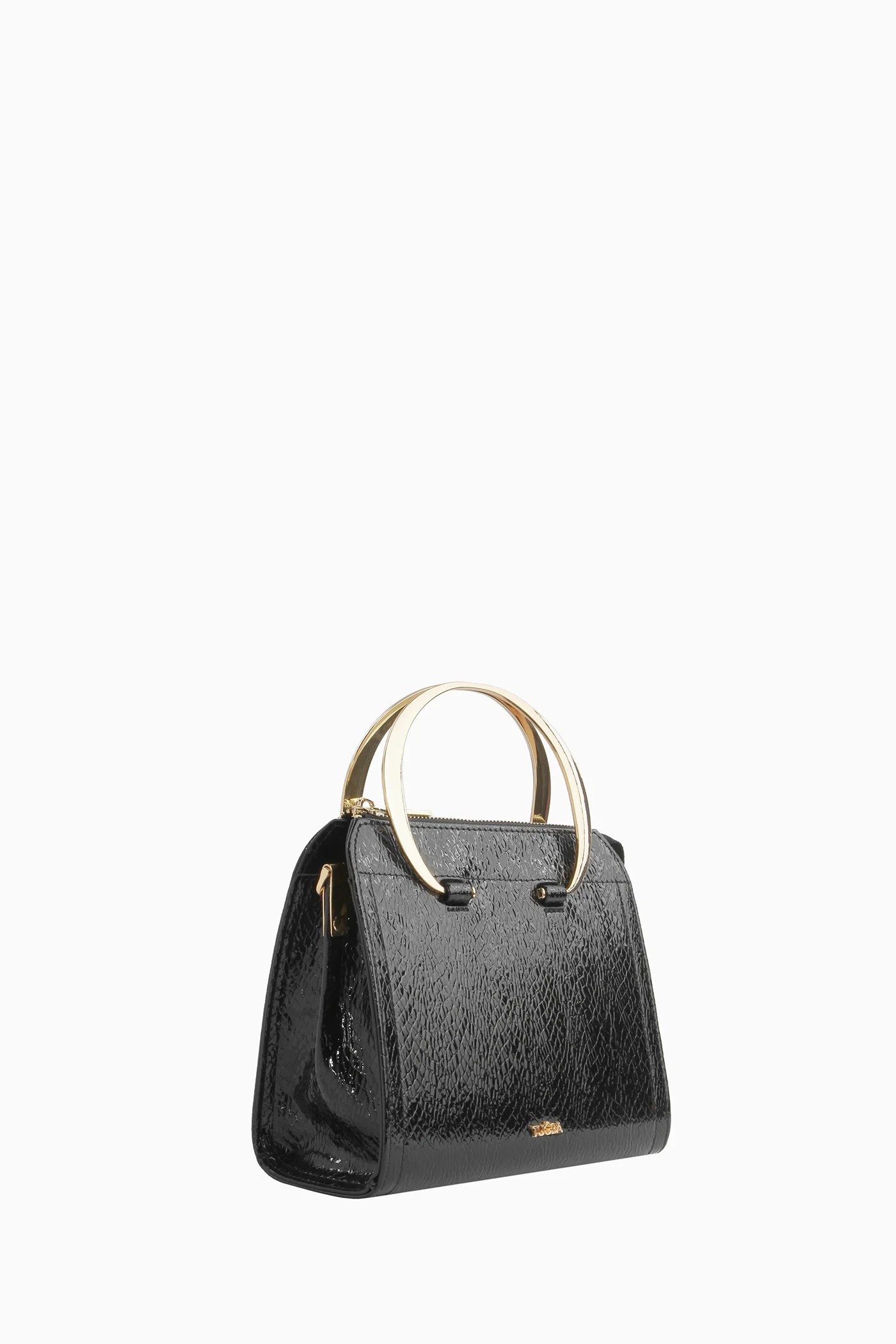 Gold Kulplu Çanta - Siyah - Image 3