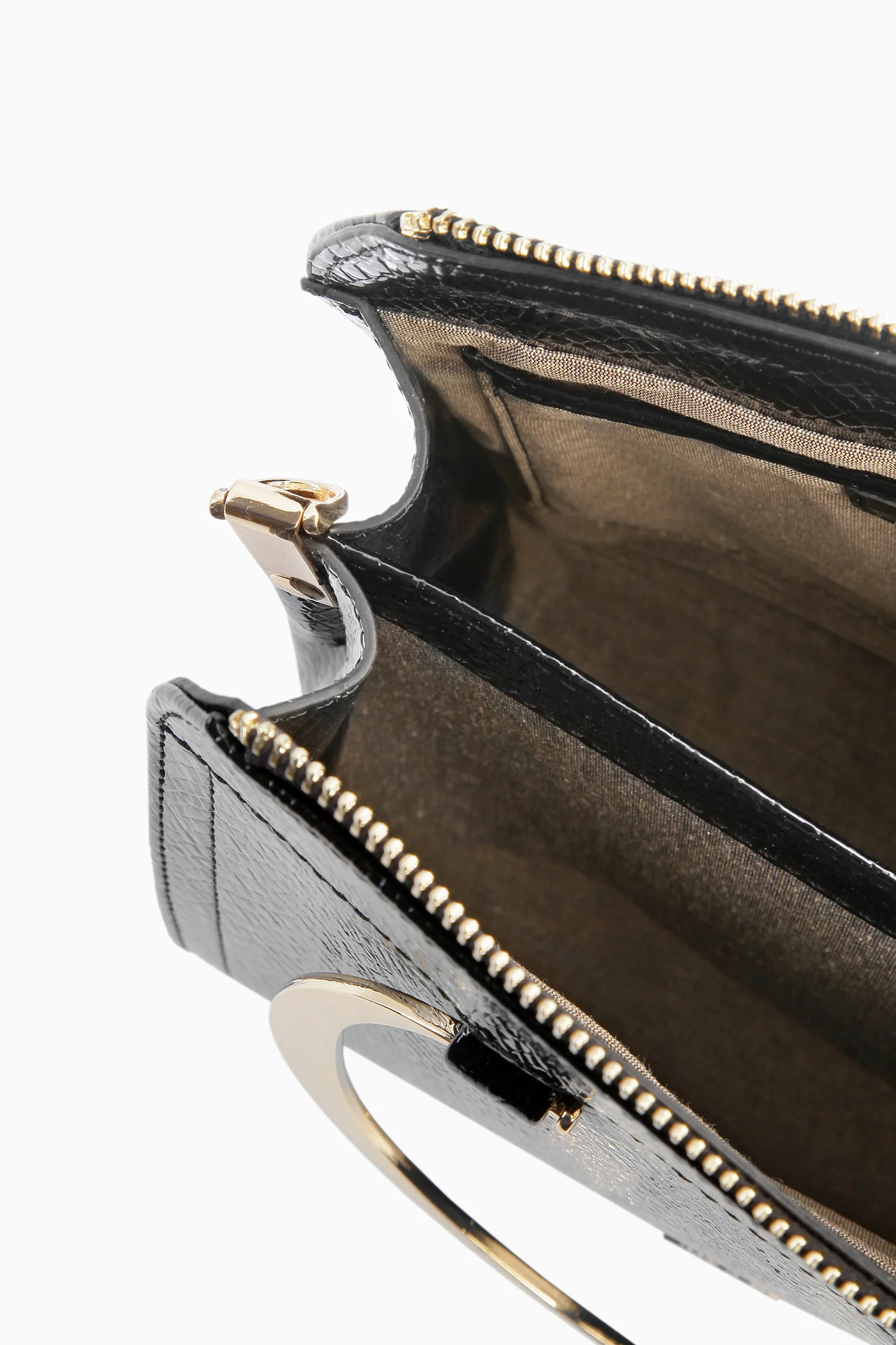 Gold Kulplu Çanta - Siyah - Image 4