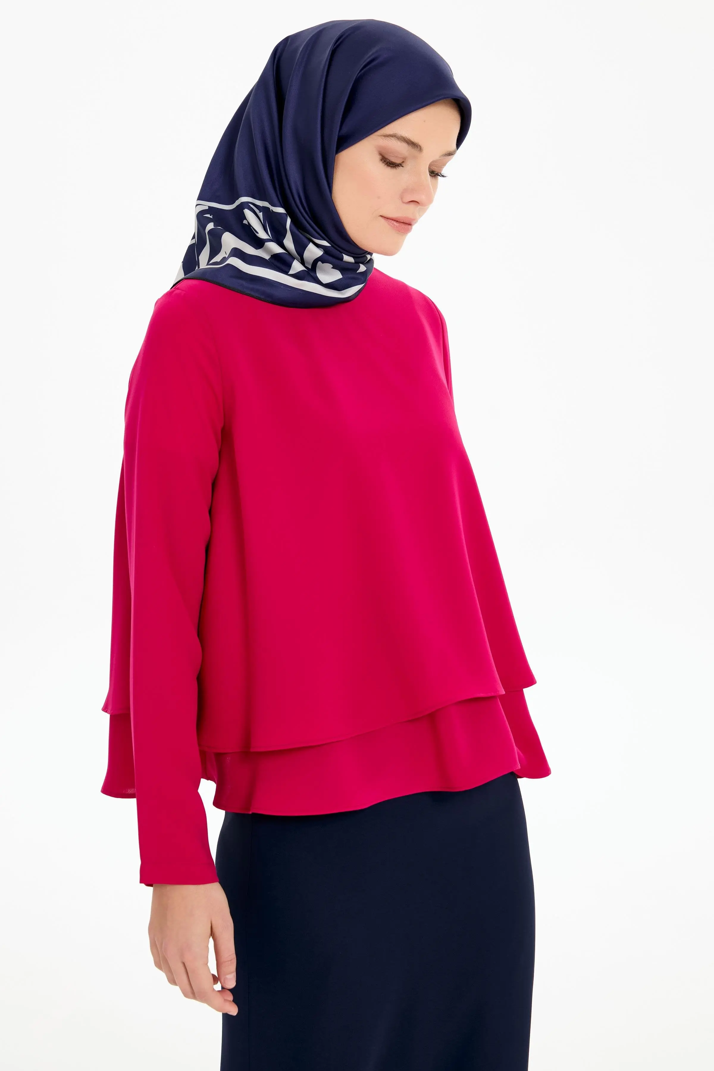 İki Katlı Bluz - Fuşya - Image 3