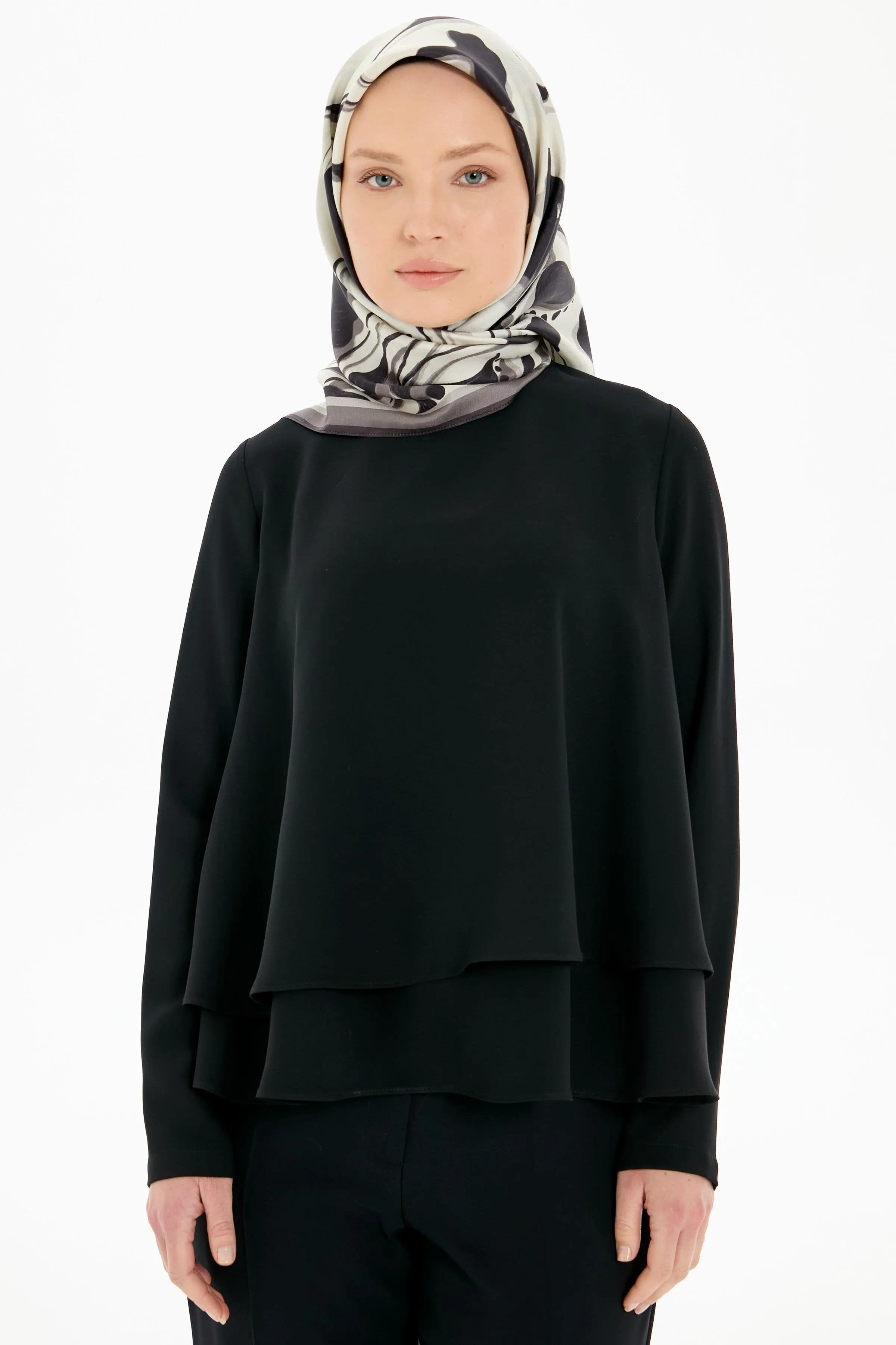 İki Katlı Bluz - Siyah - Image 3