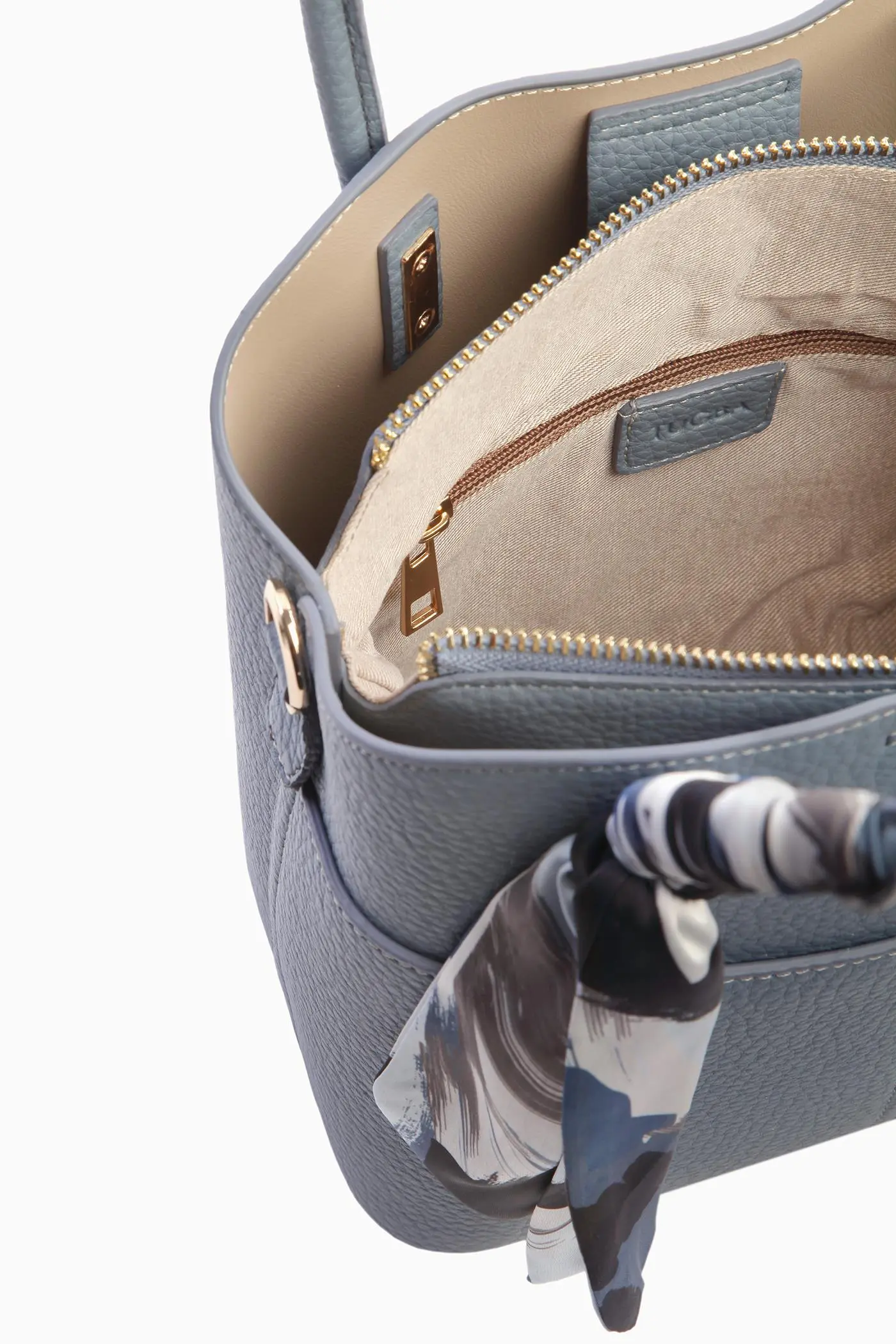 Kolon Askılı Fularlı Çanta - Mavi - Image 4