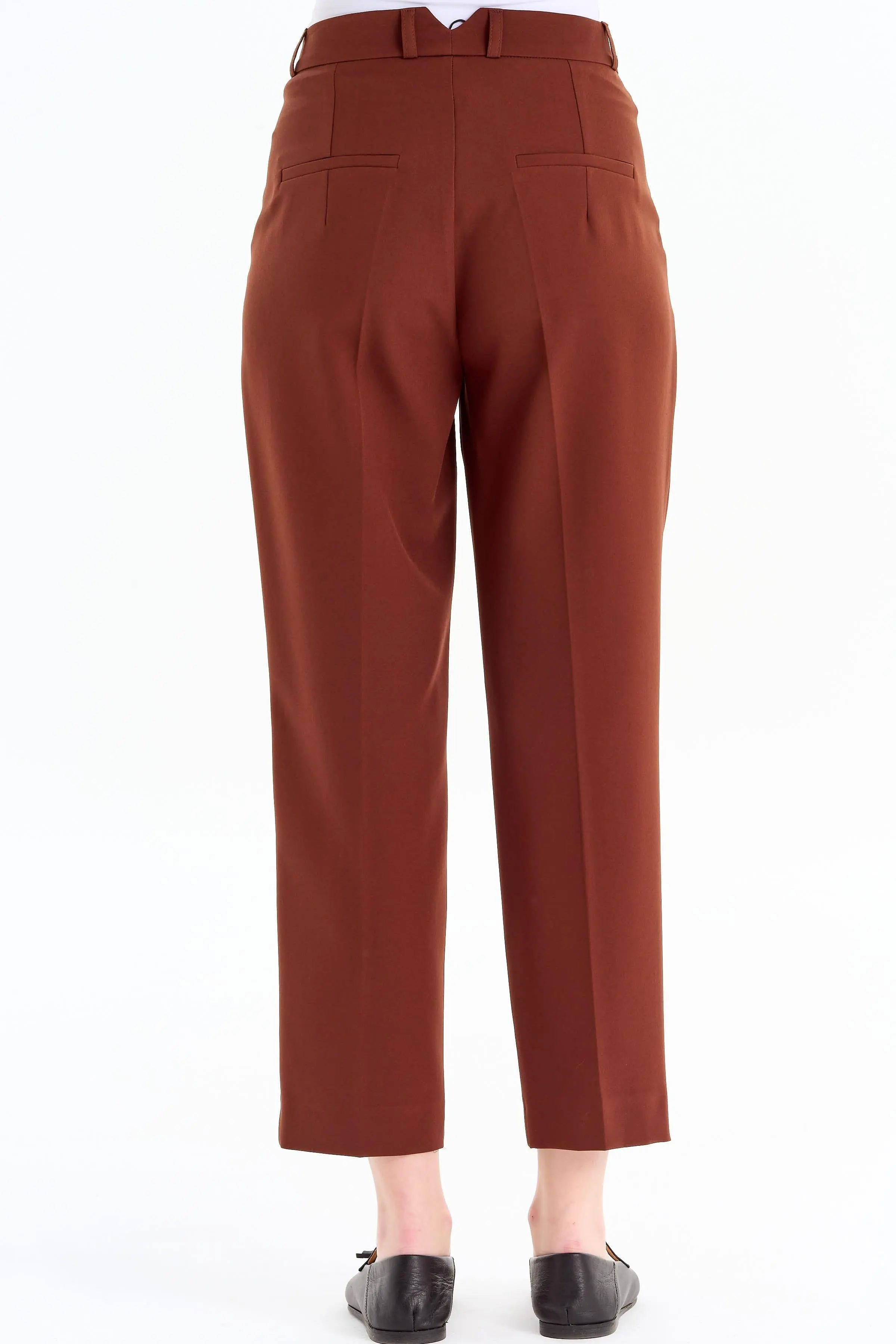Tek Pile Basic Pantolon - Kahve - Image 7