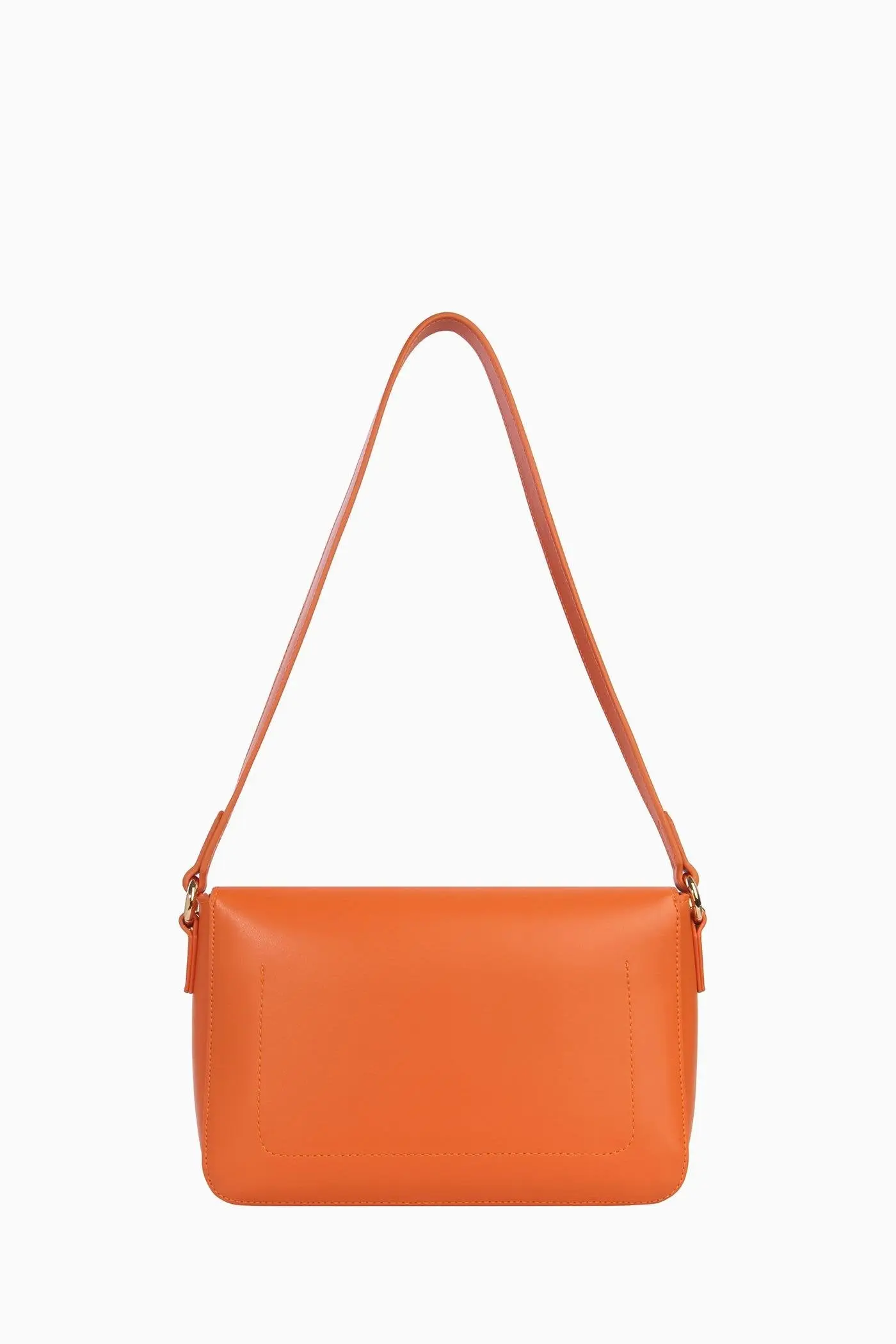 Zincir Detaylı Flap Çanta - Turuncu - Image 4